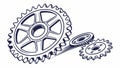 Dynamic Interconnected Gears, System Integration and Workflow, vector design Generative AI Royalty Free Stock Photo