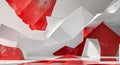 Dynamic interplay of red and white textures in modern abstract art creation