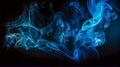 Dynamic Interplay: Version 1 of a Bold Electric Blue Background Adorned with Twisting Tendrils of Black Smoke and White Lighting