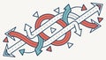 Dynamic Intertwined Arrows Indicating Complex Directions, vector design Generative AI Royalty Free Stock Photo