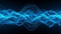 Dynamic blue abstract waveform with geometric shapes and flowing lines Royalty Free Stock Photo