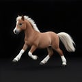 dynamic isolated pony running on black background for use in motion based themes Royalty Free Stock Photo
