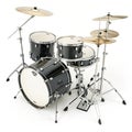 Isometric Drum Kit Isolated on White Background