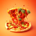 Dynamic Italian Pizza View Generative AI Illustration