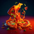 Dynamic Italian Pizza View Generative AI Illustration