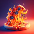 Dynamic Italian Pizza View Generative AI Illustration