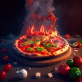 Dynamic Italian Pizza View Generative AI Illustration