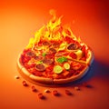 Dynamic Italian Pizza View Generative AI Illustration