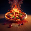 Dynamic Italian Pizza View Generative AI Illustration