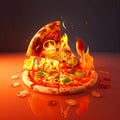 Dynamic Italian Pizza View Generative AI Illustration