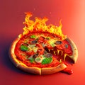 Dynamic Italian Pizza View Generative AI Illustration