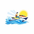 Dynamic Jet Ski Ride on Waves - Vector Illustration Royalty Free Stock Photo