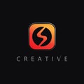 Dynamic letter S vector logo symbol design icon for technology and creative industries Royalty Free Stock Photo