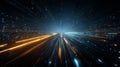 Dynamic Light Streams Representing Speed and Motion in a Futuristic Space Environment Filled with Stars and Energy Royalty Free Stock Photo
