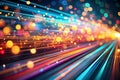 Dynamic Light Trails A mesmerizing abstract background ideal for video game environments digital animation or data Royalty Free Stock Photo