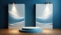 Dynamic Light Waves Display on Pedestal