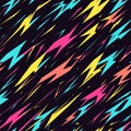 A dynamic lightning bolt line pattern, with sharp, jagged lines in electric colors flashing across a