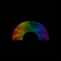 Dynamic line wave LGBTQ+ sexual identity pride concept. Rainbow colors in rainbow shape on black background