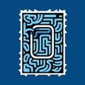 Dynamic Linear Composition Stamp With Mesoamerican Influences Royalty Free Stock Photo