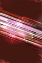 Dynamic Lines and Dots in Powerful Red Background