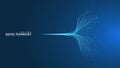 Dynamic lines vector abstract background. Network data flow, ai wave, science concept. Digital stream of light, particle, and Royalty Free Stock Photo