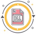 Dynamic Link Library DLL file icon for software development and update process Royalty Free Stock Photo