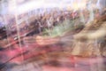 Dynamic long exposure photograph of people marching. Blurred motion, chaos