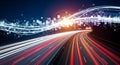 Smart City Highway with Digital Network and Data Flow Royalty Free Stock Photo