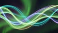 Dynamic Luminous Waves Abstract Light Trails Background with Aurora Glow Effect Royalty Free Stock Photo