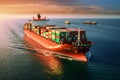 Dynamic maritime operations, Container ship handles import-export logistics in open sea