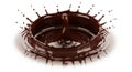 Dynamic Melted Chocolate Crown Splash on White Royalty Free Stock Photo