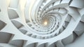 Dynamic and mesmerizing, intricate 3D geometric shapes forming a spiral create a geometric 3D background, Generated AI