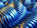 Dynamic Metallic Waves Blue Light Reflection Flowing Texture Design