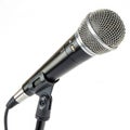 Dynamic microphone closeup with modern design