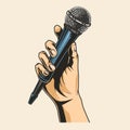 Dynamic microphone colorful vintage element Royalty Free Stock Photo