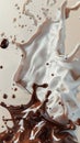 Dynamic milk and chocolate splash, 3D rendering. Perfect for culinary ads, luxury confections