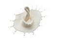 Dynamic milk splash frozen in motion, creating elegant ripples and droplets Royalty Free Stock Photo
