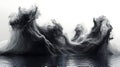 Dynamic minimalist ink waves in sharp focus create captivating visual