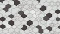 Abstract Hexagonal Geometric Pattern in Black and White Royalty Free Stock Photo