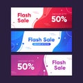 Dynamic modern fluid horizontal banner for sale banners Royalty Free Stock Photo