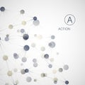 Dynamic molecule structure. Science and connection concept. Neurons abstract ball Royalty Free Stock Photo