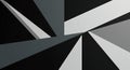 Dynamic monochrome abstract geometric pattern with sharp angles and overlapping shapes in black, white, and gray. Royalty Free Stock Photo