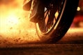 Dynamic Motorcycle Action at Sunset