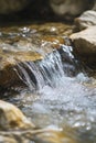 Dynamic Movement of Pure Natural Spring Water Flow. Royalty Free Stock Photo