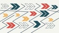 Dynamic Multi-Directional Arrow Pattern Vector for Flow & Progress, vector design Generative AI Royalty Free Stock Photo
