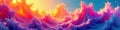 Dynamic multicolored fluid forms, summer vibes, red, liquid, illustration