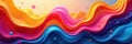 Dynamic multicolored forms, playful composition, fun, gradient