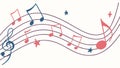 Dynamic Music Staff with Notes, Energetic Melody Vector Illustration, vector design Generative AI Royalty Free Stock Photo