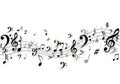 Dynamic musical notes composition Royalty Free Stock Photo