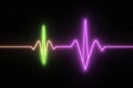 Dynamic Neon Heartbeat Animation: A Glowing, Abstract Motion Graphic for Medical Technology or Digital